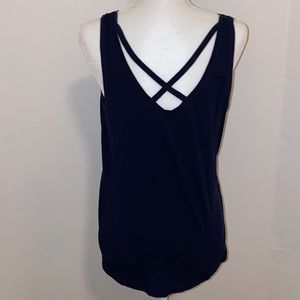 Loft Navy Crisscross Tank